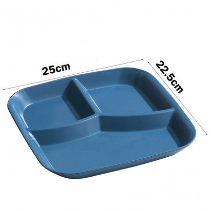 Assiettes divisées 3 compartiments réutilisable – vaisselle écologique rectangulaire en plastique et fibre de paille de blé