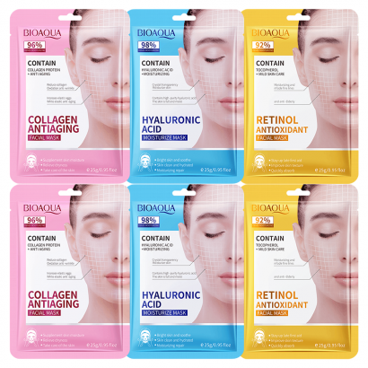 BIOAQUA pack 3 masques faciaux | soin de visage hydratation et anti-âge intense