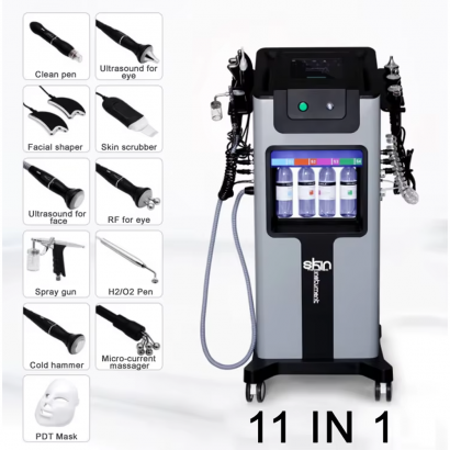 HydraFacial machine professionnelle de soin du visage 11 en 1 – appareil hydrodermabrasion multifonction nettoyage en profondeur