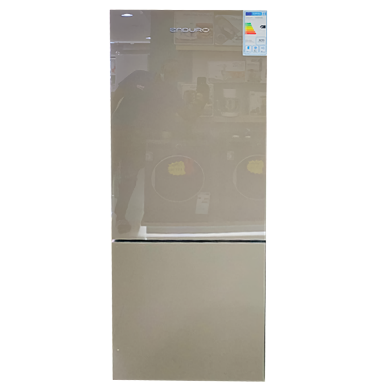 ENDURO RCN595GDB réfrigérateur combiné 3 tiroirs | Frigo + congélateur grande capacité 600L, design vitré beige full option A+