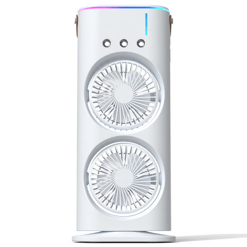 Ventilateur portable double tête avec diffuseur