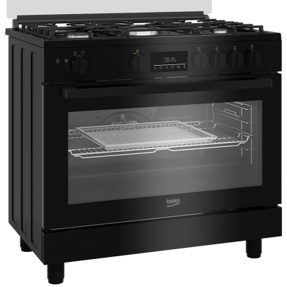 Beko BGGR11225GB cuisinière 5 feux 90X60 à gaz noir