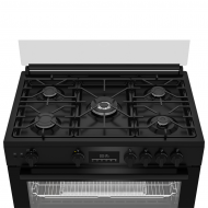 Beko BGGR11225GB cuisinière 5 feux 90X60 à gaz noir