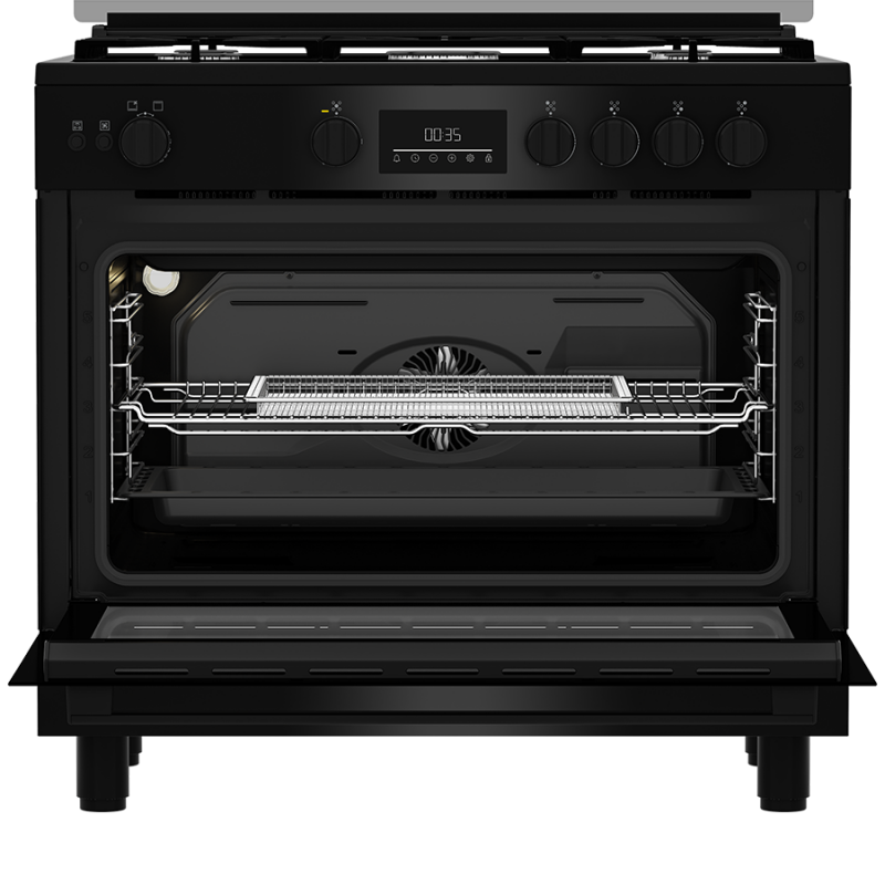 Beko BGGR11225GB cuisinière 5 feux 90X60 à gaz noir