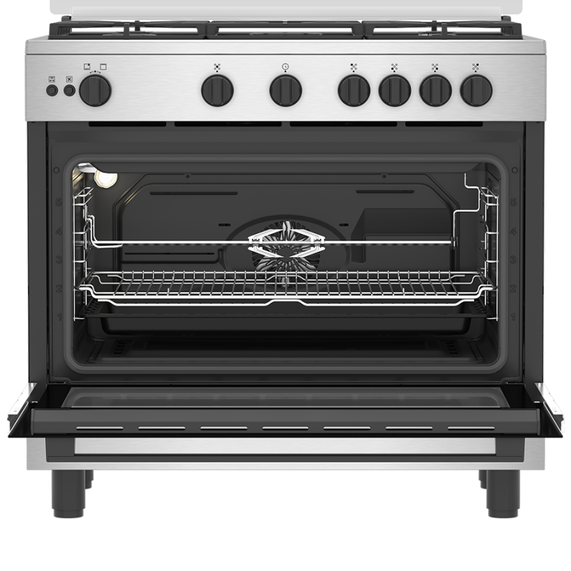 Beko BGGR11125GX cuisinière à gaz 5 feux 90X60 inox