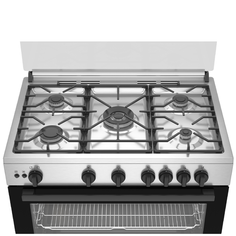 Beko BGGR11125GX cuisinière à gaz 5 feux 90X60 inox
