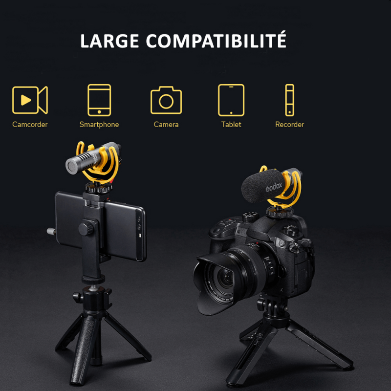 Godox VS-Mic microphone compact universel |Micro canon professionnel pour caméra et smartphone