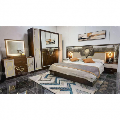 Chambre à coucher MC2508H – Armoire 6 battants, 6 pièces, finition marron