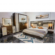 Chambre à coucher MC2508H – Armoire 6 battants, 6 pièces, finition marron