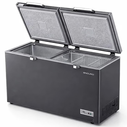 Enduro CF580LDD / CF750LIDD / CF950LIDD congélateurs coffres 580/700/900 litres 2 portes gris, réfrigérant R290