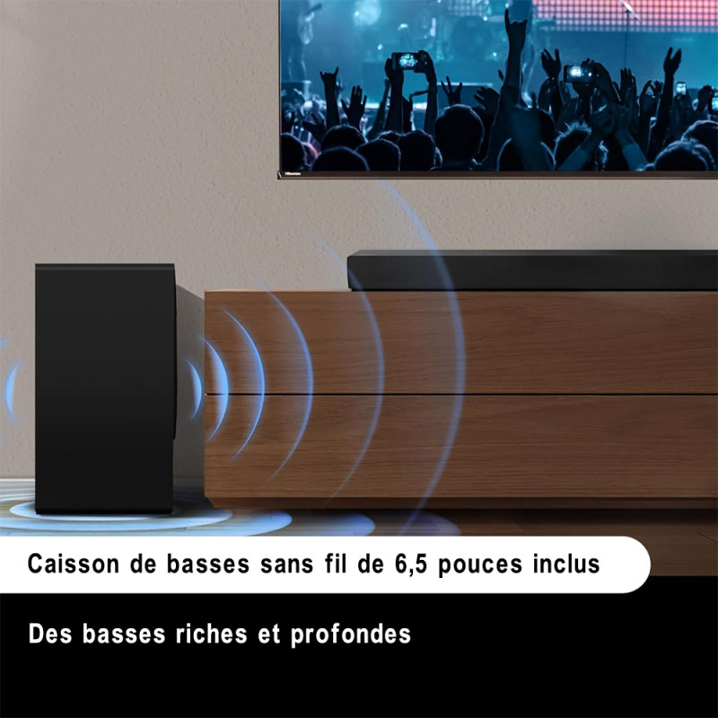 Hisense AX3100Q barre de son 500 W, 3.1 canaux Bluetooth avec caisson de basses