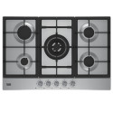 Beko HIAW75225SL plaque de cuisson encastrable, 5 feux à gaz 12400 W
