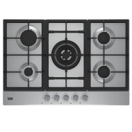 Beko HIAW75225SL plaque de cuisson encastrable, 5 feux à gaz 12400 W