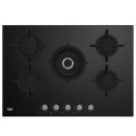 Beko HILW75222SL plaque de cuisson encastrable à gaz 5 foyers noir - 4 brûleurs gaz et 1 brûleur wok central allumage intégré
