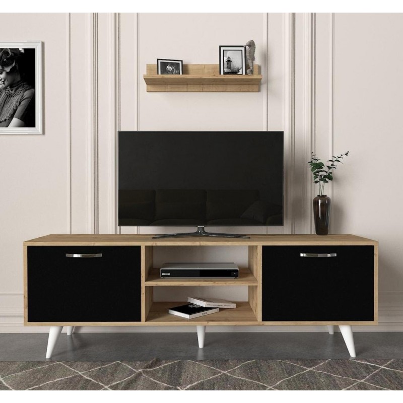 Likya T708 Table Téléviseur Unit Sapphire, 1.60 cm, Noir beige