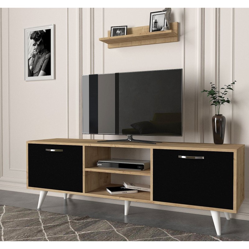 Likya T708 Table Téléviseur Unit Sapphire, 1.60 cm, Noir beige