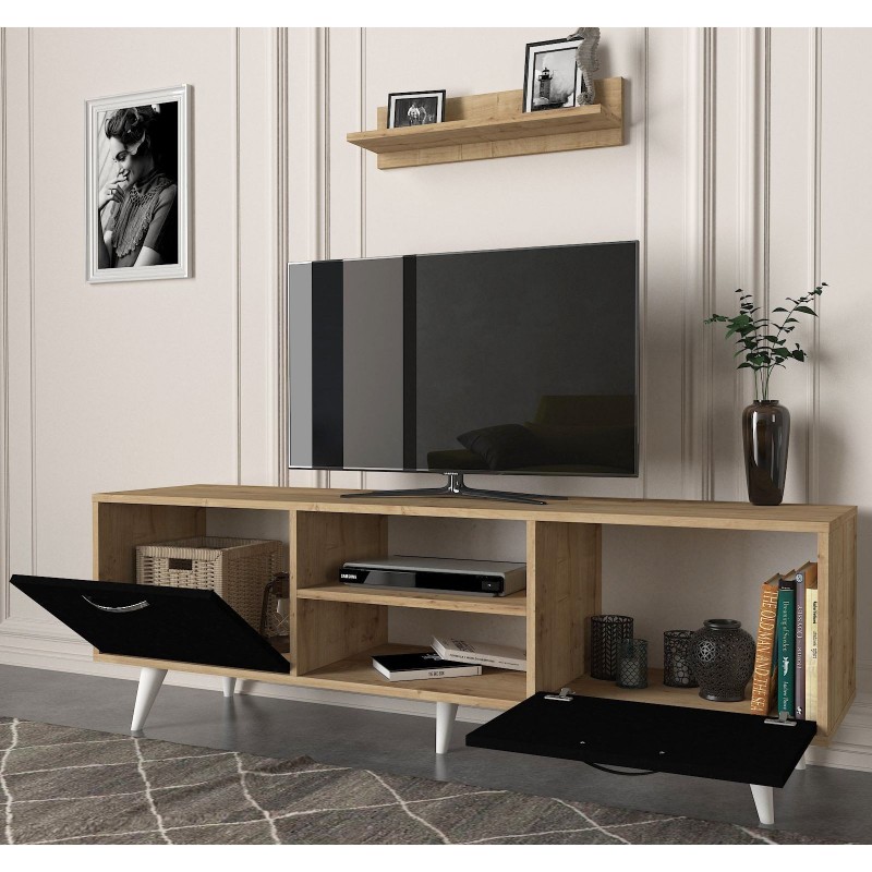 Likya T708 Table Téléviseur Unit Sapphire, 1.60 cm, Noir beige